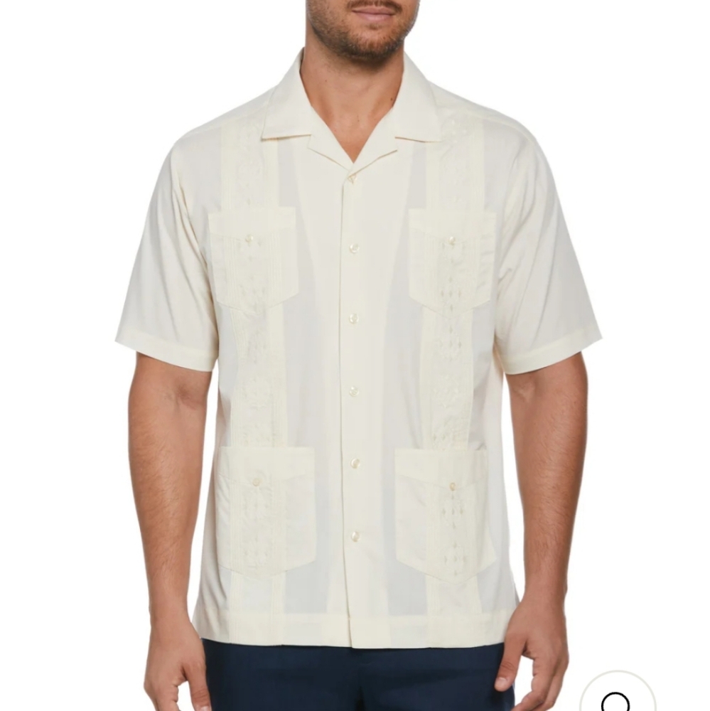 KS Island Beige Guayabera Sz 5XL Tall